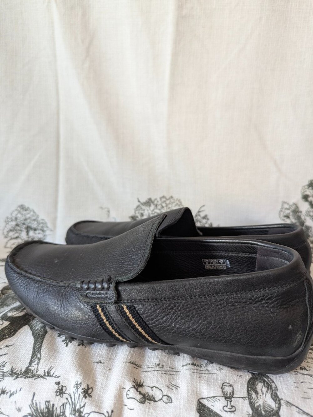 Geox loafers Men's Sz 7 classic driving shoe black tumbled Respira Leather EU40
